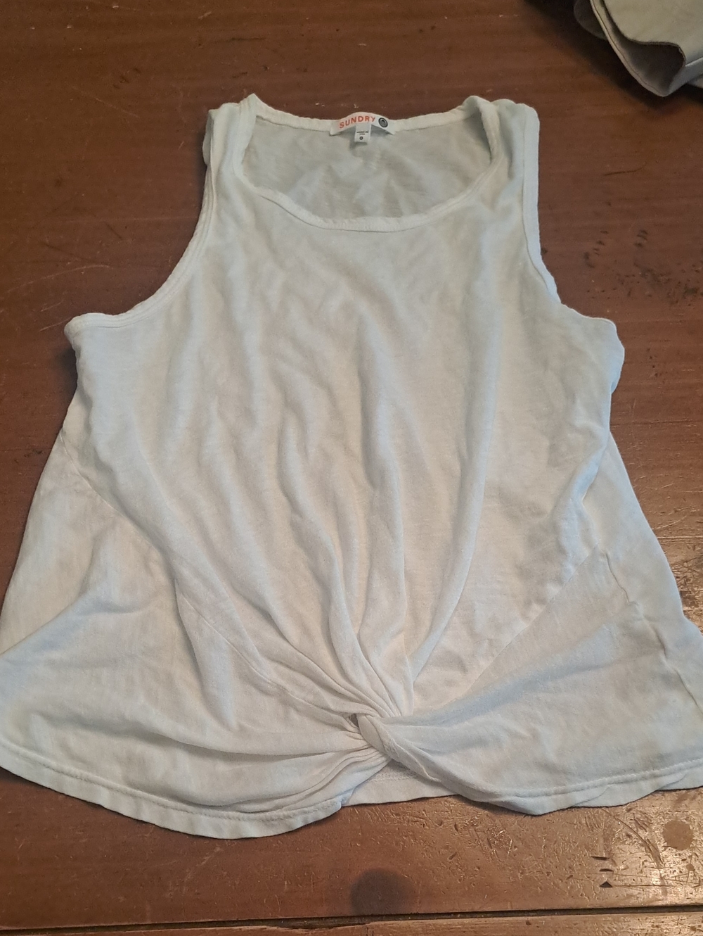Sundry Size 0 Twistfront Sleeveless Tank White